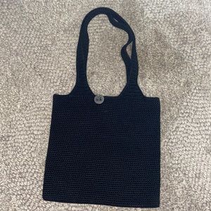 The Sak Black Crochet Tote Bag